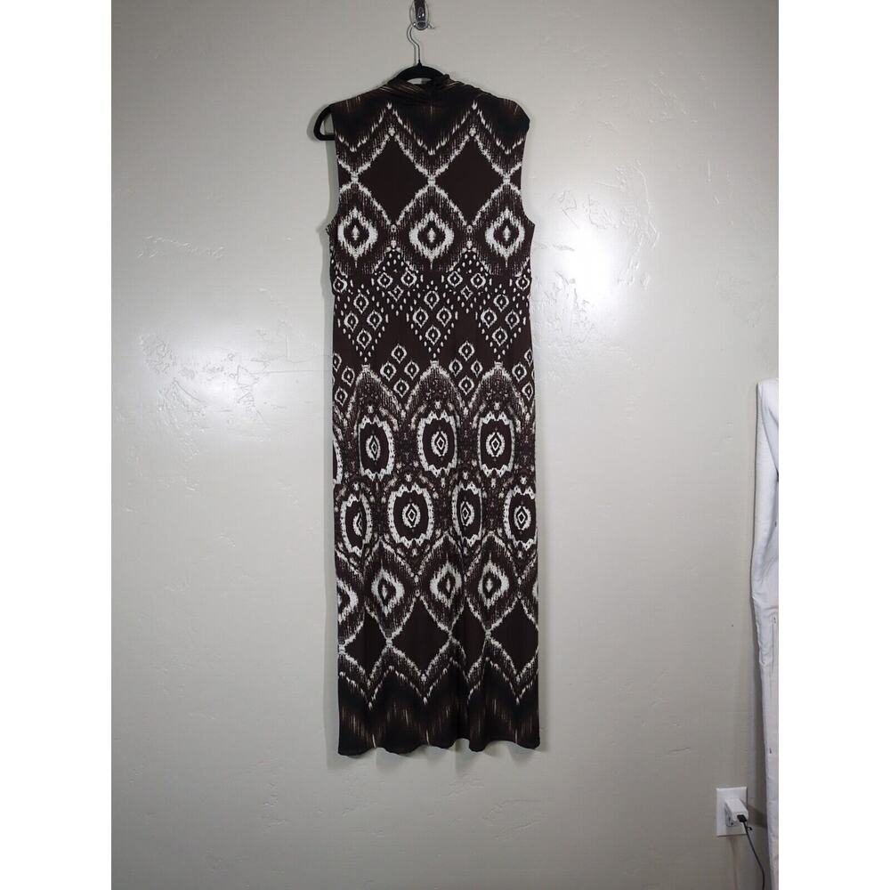 NEW Chico’s Dress Size 2 (US 12) Medallion Haze Morgan Maxi Stretchy Dress Brown - Picture 8 of 10